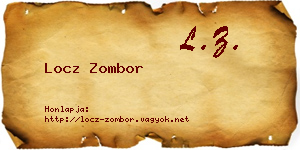 Locz Zombor névjegykártya